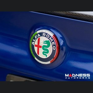 Alfa Romeo Giulia Rear Emblem Frame Trim - Carbon Fiber - Italian Theme